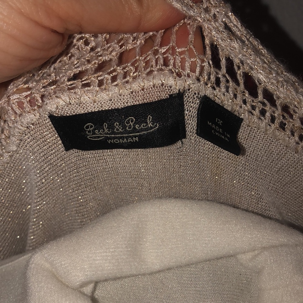 Plus Size Sparkly Metallic Lightweight Sweater - image 3